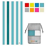 SUN CUBE Microfiber Beach Towel | Sand Free Towel, Lightweight, Quick Dry, Compact Swim Towel for Adults | Packable Easy to Carry Towel for Beach, Pool, Camping, Travel (Light Blue, 78x35 Inches)