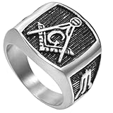 Jude Jewelers Retro Vintage Stainless Steel Masonic Ring Size 7-15 (13)