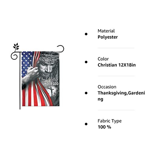 One Nation Under God Garden Flag - Christian - Jesus - Usa Double Side Garden Flags House Yard Decor 12X18In #TOP7