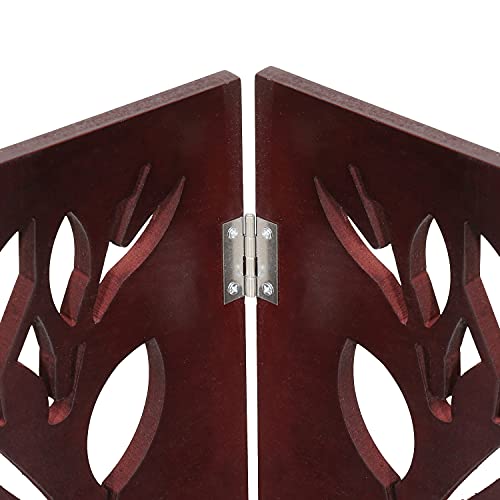 Etna Freestanding Wood Pet Gate Tri Fold Panel Dog Fence For Doorways, Stairs - Indoor/Outdoor Small Pet Barrier - Brown Leaf #TOP5