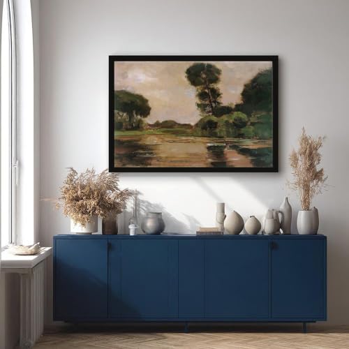 Toile Lonely Tree Sun Mondrian cadre premium pour salon - 4