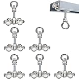 4 Wheel Trolley Assembly Rollers, Silent Heavy Duty Trolley with M10 Bolt and Nuts for 1-5/8