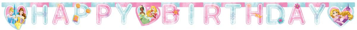 Procos Pink - Disney Princess Live Your Story Happy Birthday Banner In Fsc Paper, 93852