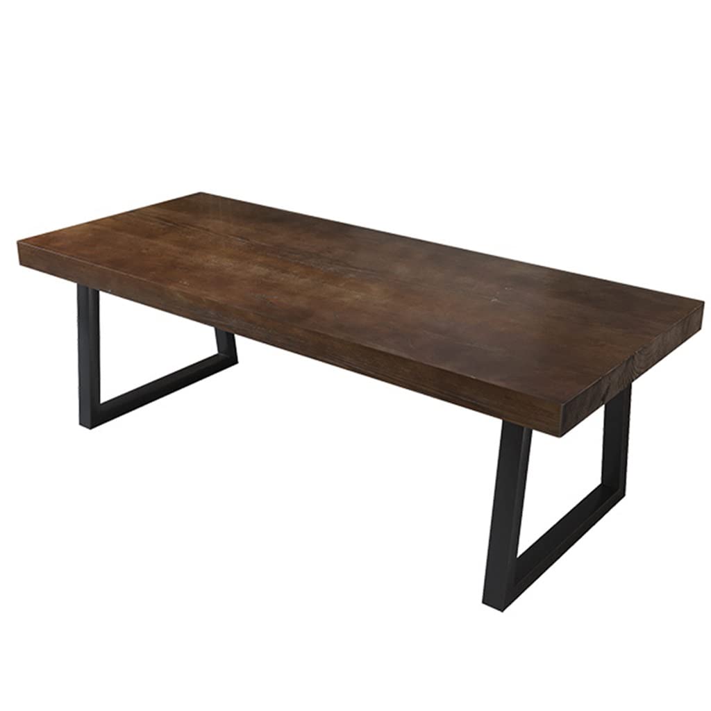 JOMRTS Office Desk Nordic Solid Wood Office Computer Desk, 5cm Thick Pine Wood Table with Metal Wrought Iron Legs, Home Office Desk, Conference Table (5cm 140x70x75cm)