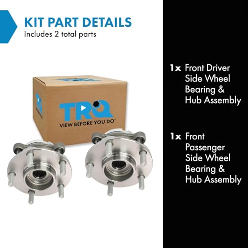 Image of TRQ 2 Piece Front Wheel Bearing & Hub Assembly Set with ABS Sensor Compatible with 2009-2021 Nissan GT-R