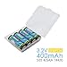 HyperPS (4-Pack) 3.2V LiFePo4 14430 4/5 AA (14 x 43mm) 400mAh Rechargeable Battery for Solar Panel Light, Tooth Brush, Shaver, Flashlight with a Battery Carry case