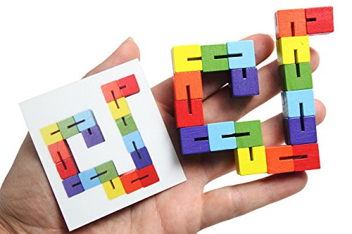 Curious Minds Busy Bags Bendy Wood Fidget Toy with Pattern Card Challenges