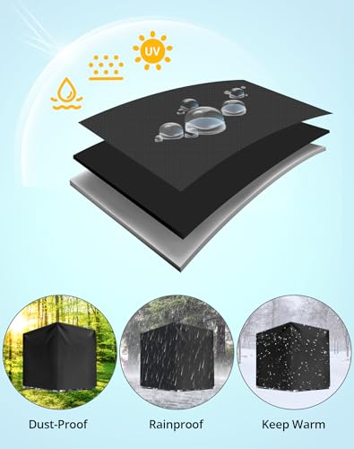 QWORK® IBC Schutzhülle Frostsicher, für 1000L IBC-Tank ， 120 * 100 * 116cm, Schwarz, Warm halten, Wasserdicht