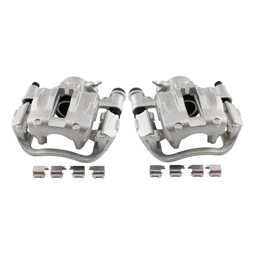 Image of TRQ Rear Brake Caliper Set Zinc Coated Brackets Hardware Compatible with 2014-2020 Ram ProMaster 1500 2014-2020 ProMaster 2500 3500