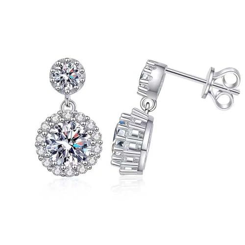Boucles d'oreilles Moissanite étincelantes en argent pour femme