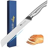 MAD SHARK Bread Knife 8 Inch, Razor Sharp Blade from German Molybdenum-vanadium Steel, Professional Serrated Bread Knife for Homemade Bread, Sourdough Cutting (8 inch)
