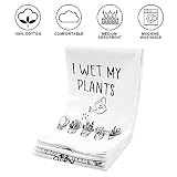 Vastsea Plant Gifts for Women Gardeners - Funny Kitchen Plants Dish Towel Set of 4, Unique Cactus Succulent Housewarming Gifts, I Wet My Plants&What The Fucculent&Pot Head