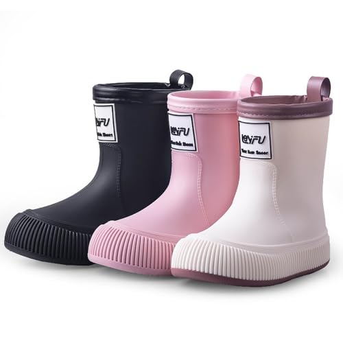 Short Rain Boots Rubber Rain Boots Toddler Kids Rain Boots for Girls Boys Waterproof Rainboots Easy-on Rain Shoes4
