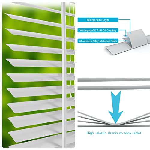 Raoot-Cordless Mini-Blinds For Windows-Horizontal Window Blinds With Tilt Wand, Aluminum Light Filtering - Blinds & Shades, 27" W X 64" H Uv Protection Viny-Blind, Silver Grey #TOP3