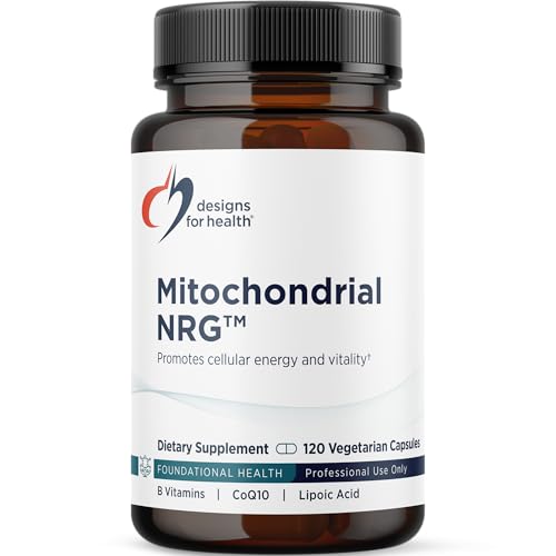 Designs for Health Mitochondrial NRG - Support Cellular Vitality + Metabolism - Mitochondria Energy Supplement with Alpha Lipoic Acid Trans Resveratrol + Curcumin Powder (120 Vegan Capsules)