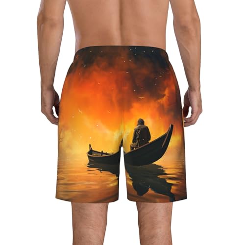 Men's Swim Trunks Quick Dry Board Shorts Mens Bathing Suit Swimsuits Man and Boat Beach Shorts with Pockets4