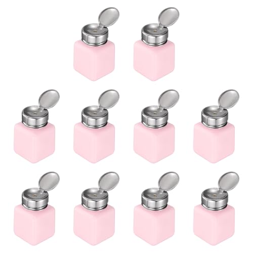 Flacon pour dissolvant rose de 120 ml avec pompe pour atelier manucure