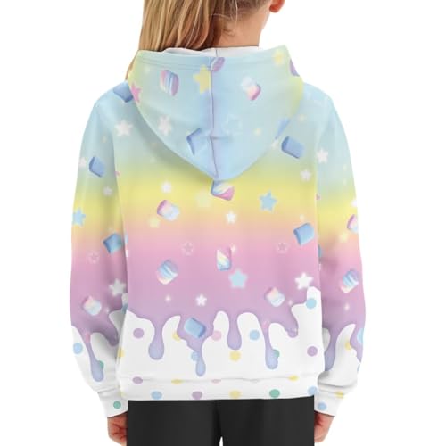 Image of Coloranimal Unisex Girls and Boys Long Sleeve Hoodies Hoody Athletic Pullover Sweatshirts Tops Age 6-16year