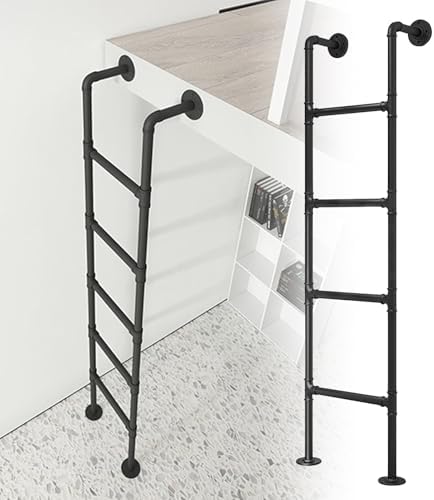 Heavy-Duty Floor Standing Loft Ladder - Durable Iron Egress Entrance for Basement, Attic, Bunk Beds, and Rv Access,250Cm/98In