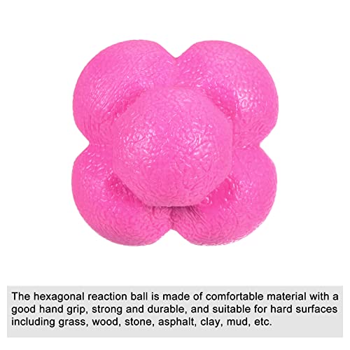 Patikil Bounce Reaction Balls, 2 Pack Coordination Ball Agility & Speed Reflex Training Game Sports Ball Tpr High Difficulty For Baseball Soccer Softball Basketball, Pink Color #TOP2