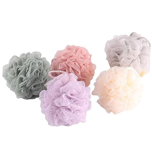 FOMIYES 5pcs Large Shower Mesh Bathing for Adults and Boy Girl Pe Material Green Khaki Beige Comfortable Bathing