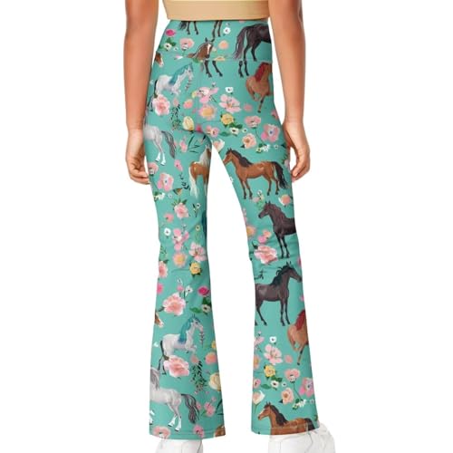 Image of Girls Flare Leggings Cute Bell Bottoms for Teen Girls Wide Leg Sweatpants for 5-14 T