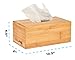 Alpine Industries Wooden Bamboo Rectangular Tissue Box Cover - Eco Friendly Pull Holder/Dispenser - Decorative Organizer for Bathroom, Office Desk & Car (Bamboo)