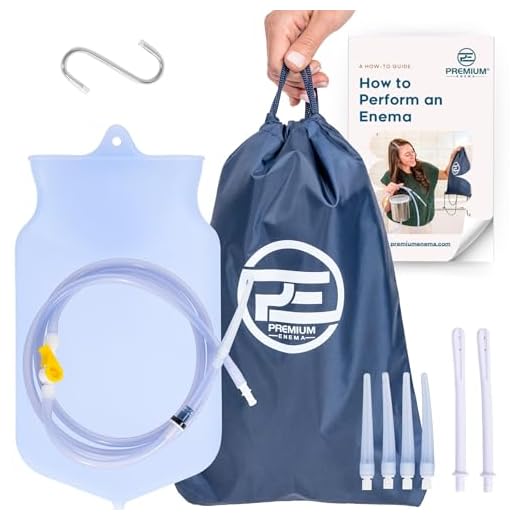PE Premium Enema Clear Silicone Enema Bag Kit - 2 Quart, Reusable for Coffee & Water Colon Cleanse - 6.75 Foot Long Hose, 7 Tips Included. Enemas for Colon Cleanse Men and Women. Detox Cleanse.