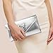 MUDUO Metal Bow Women Clutch Purse Fashion PU leather handbag/shoulder bag for Wedding Party (Silver)