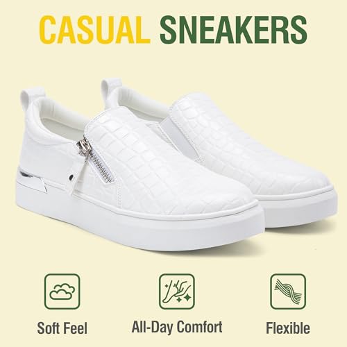 Image of Jeossy Women's Slip On Shoes Casual Fashion Sneakers 8010 Arch Support Loafers for Women with Zipper