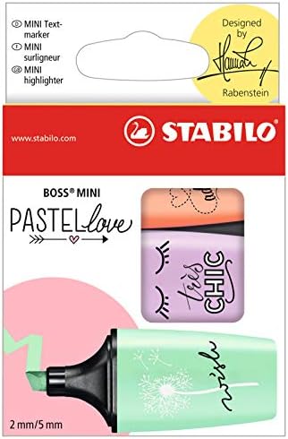 Highlighter STABILO BOSS MINI Sweet Friends - Pack of 5 - pink, blue, yellow, green, orange