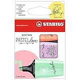 Trazo : 2/5 mm Marcador pastel STABILO BOSS MINI PASTELlove - Estuche con 3 colores