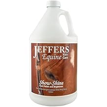 Jeffers Equine Show Shine Horse Coat Polish & Brightener Spray 128oz - Grooming Spray for High Shine Coat Finish, Mane & Tail Detangler, Dust & Dirt Control, Non Greasy Formula w/Fruity Floral Scent
