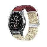  HAZARA Correa para Samsung Gear S2 Classic Correa de Nylon Tejer Correa para Samsung Gear S2 Classic Pulseras de Repuesto Metal Acero Inoxidable Cierre Correa para Samsung Gear S2 Classic Correa (I)
