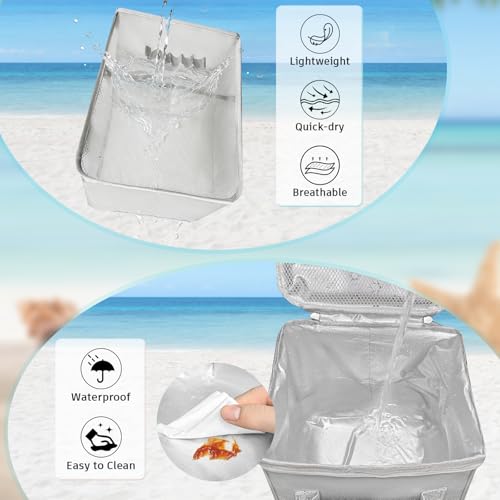 XYFuuee 2-in-1 Cooler Organizer Insert for X Large Bogg Bag Accessories, PEVA Portable Leak-Proof Ice Chest, Lightweight Mesh Divider Inserts Pouch with 4Fastener for XL Bog Beach Rubber Tote, Gray by XYFuuee - Image 6