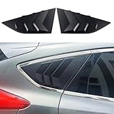 for Ford Focus ST RS MK3 SE Hatchback 2012-2018 Sporty Car Auto Exterior Rear Side Window Louvers Air Vent Scoop Shades Cover Glass Trim Blinds (Matt Black)