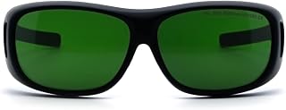 FreeMascot IPL Glasses 200nm-2000nm Laser Eye Protection Glasses for Tanning, Laser Hair Removal, Red Light Therapy (Green)