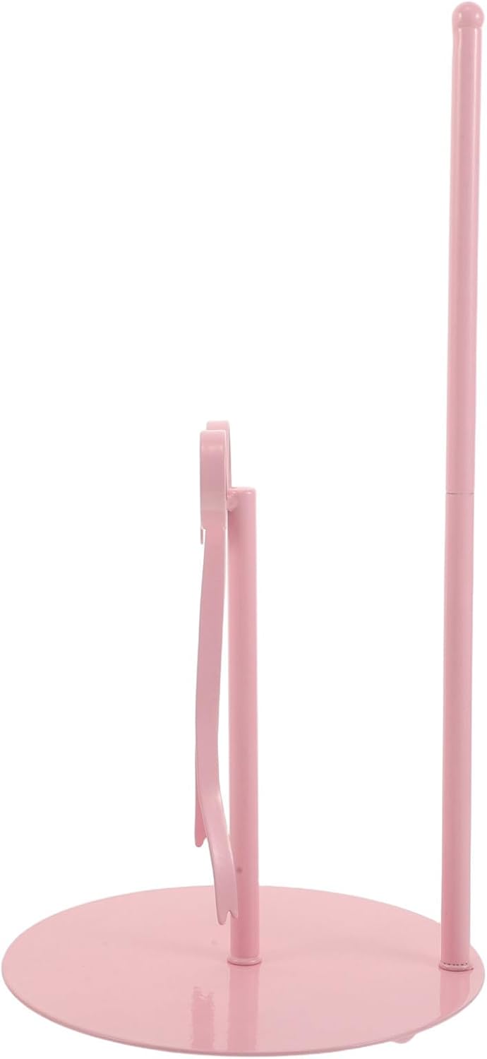 Pink Bow Paper Towel Holder Metal Countertop Stand for Kitchen Dining