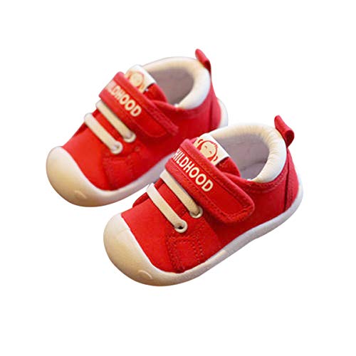 Tênis infantil de 1 a 5 anos da Debajia para bebês meninos e meninas macios e bonitos, Bm01 - Red, 6