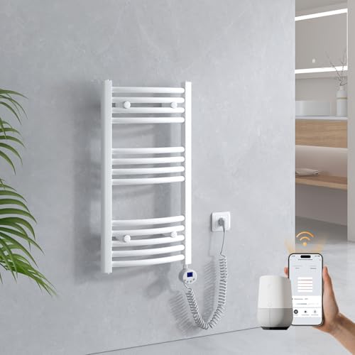 EMKE WiFi Badheizkörper Elektrisch 750x400 mm - Gebogen...