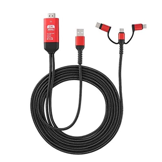 Yinuoday 3 In 1 Micro USB/for iOS/Type-C to HDMI HD 4K Video HDTV Converter Adapter Cable