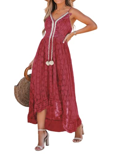 Perfekt für den Sommer: CUPSHE Damen Sommerkleid in Weinrot - Feminin, Elegant und Komfortabel!