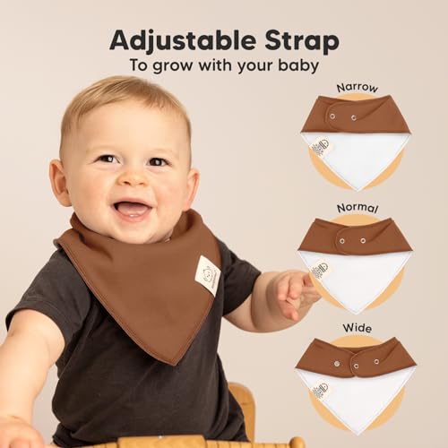 Image of 8pk Organic Baby Bandana Bibs for Drooling and Teething (Terracotta)