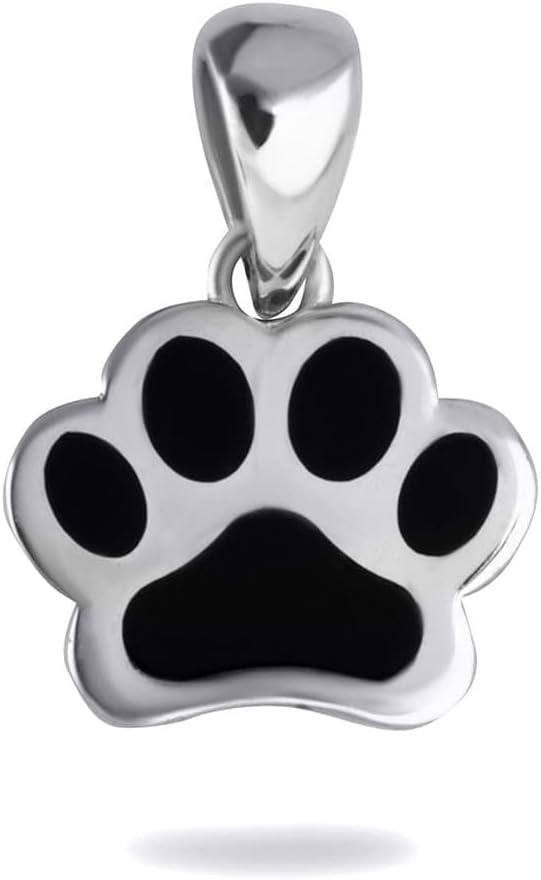 Fine 14k Gold Dog Paw Print Enamel Pendant