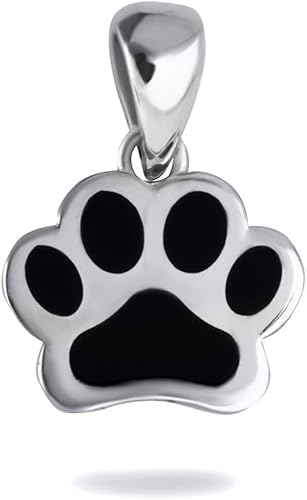 Miniatura 4 de Colgante de esmalte con estampado de pata de perro de oro fino de 14 k