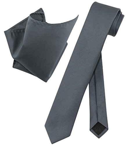 Corbata Skinny Vesuvio Napoli Gris Carbón 2.5" miniatura 1