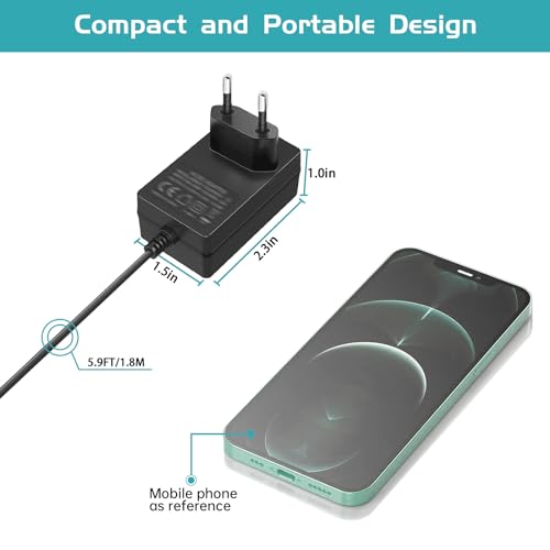 9V Netzteil, Netzadapter 9V 1,5A 1A Tip Negative Kompatibel mit BOSS Effektpedal Casio Keyboard Donner Roland Musical Instrumente Distortion PSA -120S, mit 5-Wege-Daisy-Chain-Kabel