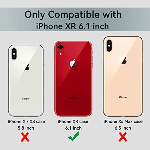 Coolqo Compatible For Iphone Xr Case, With [2 X Tempered Glass Screen Protector] Clear Glitter Sparkle 360 Full Body Coverage Hard Pc+Soft Silicone 3In1 Shockproof Protective Phone Cover #TOP1