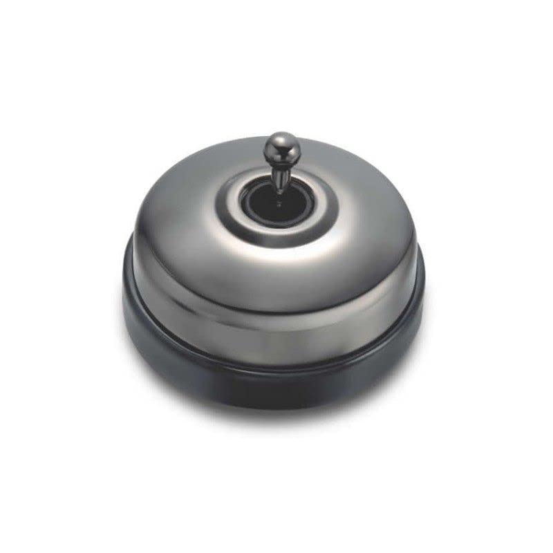 Interrupteur 2P 10AX 250V noir métal porcelaine pour rénovation