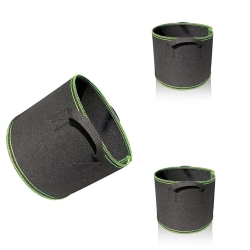 AMONENZ 3 Stück Pflanzsäcke, Stoff Blumentopf, 14 Liter Tomaten Kübel, Wiederverwendbar Pflanzensack mit Griff, für Pflanzen, Gemüse, Blumen, Erdbeeren